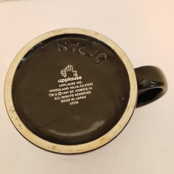 Vintage DC Comics Batman Mug Black with White Logo - Picture 6 of 8